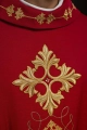 Czerwony ornat liturgiczny bogato haftowany sznurem i kamieniami - LE/7018/02 - HAF LE/7018/02 - Dewocjonalia P.H. Jakóbczak - Katolicki sklep liturgiczny i hurtownia