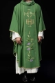 Zielony ornat ze zdobionym złotym pasem z IHS i kłosami - KOR/214/01/01 - HAF KOR/214/01/01 - Dewocjonalia P.H. Jakóbczak - Katolicki sklep liturgiczny i hurtownia