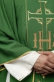 Zielony ornat ze zdobionym złotym pasem z IHS i kłosami - KOR/214/01/01 - HAF KOR/214/01/01 - Dewocjonalia P.H. Jakóbczak - Katolicki sklep liturgiczny i hurtownia