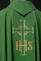 Zielony ornat ze zdobionym złotym pasem z IHS i kłosami - KOR/214/01/01 - HAF KOR/214/01/01 - Dewocjonalia P.H. Jakóbczak - Katolicki sklep liturgiczny i hurtownia