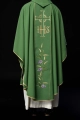 Zielony ornat ze zdobionym złotym pasem z IHS i kłosami - KOR/214/01/01 - HAF KOR/214/01/01 - Dewocjonalia P.H. Jakóbczak - Katolicki sklep liturgiczny i hurtownia