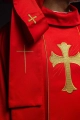 Ornat czerwony z haftowanym krzyżem i kłosami - KOR/375/02/53 - HAF KOR/375/02/53 - Dewocjonalia P.H. Jakóbczak - Katolicki sklep liturgiczny i hurtownia