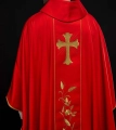 Ornat czerwony z haftowanym krzyżem i kłosami - KOR/375/02/53 - HAF KOR/375/02/53 - Dewocjonalia P.H. Jakóbczak - Katolicki sklep liturgiczny i hurtownia