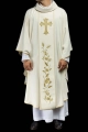 Ornat ecru z haftowanym krzyżem i kłosami - KOR/375/05/53 - HAF KOR/375/05/53 - Dewocjonalia P.H. Jakóbczak - Katolicki sklep liturgiczny i hurtownia