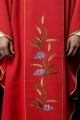 Czerwony ornat ze zdobionym złotym pasem z IHS i kłosami - KOR/214/02/01 - HAF KOR/214/02/01 - Dewocjonalia P.H. Jakóbczak - Katolicki sklep liturgiczny i hurtownia