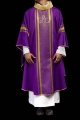 Fioletowy ornat haftowany ze wzorem IHS ze złoceniem - KOR/183/03/27 - HAF KOR/183/03/27 - Dewocjonalia P.H. Jakóbczak - Katolicki sklep liturgiczny i hurtownia