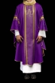Fioletowy ornat haftowany ze wzorem IHS ze złoceniem - KOR/183/03/27 - HAF KOR/183/03/27 - Dewocjonalia P.H. Jakóbczak - Katolicki sklep liturgiczny i hurtownia