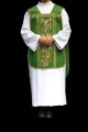 Ornat rzymski zielony z haftem IHS - KOR/200/01/01 - HAF KOR/200/01/01 - Dewocjonalia P.H. Jakóbczak - Katolicki sklep liturgiczny i hurtownia