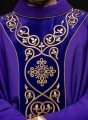 Fioletowy ornat liturgiczny zdobiony haftem na aksamicie - KOR/169/03 - HAF KOR/169/03 - Dewocjonalia P.H. Jakóbczak - Katolicki sklep liturgiczny i hurtownia