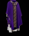 Fioletowy ornat liturgiczny zdobiony haftem na aksamicie - KOR/169/03 - HAF KOR/169/03 - Dewocjonalia P.H. Jakóbczak - Katolicki sklep liturgiczny i hurtownia