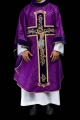 Fioletowy ornat haftowany wzorem Jezusa Chrystusa - KOR/190/03/83/PA - HAF KOR/190/03/83/PA - Dewocjonalia P.H. Jakóbczak - Katolicki sklep liturgiczny i hurtownia