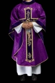 Fioletowy ornat haftowany wzorem Jezusa Chrystusa - KOR/190/03/83/PA - HAF KOR/190/03/83/PA - Dewocjonalia P.H. Jakóbczak - Katolicki sklep liturgiczny i hurtownia