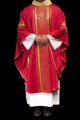 Czerwony ornat haftowany ze wzorem IHS ze złoceniem - KOR/183/02/27 - HAF KOR/183/02/27 - Dewocjonalia P.H. Jakóbczak - Katolicki sklep liturgiczny i hurtownia