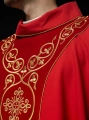 Czerwony ornat liturgiczny zdobiony haftem na aksamicie - KOR/169/02 - HAF KOR/169/02 - Dewocjonalia P.H. Jakóbczak - Katolicki sklep liturgiczny i hurtownia
