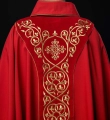 Czerwony ornat liturgiczny zdobiony haftem na aksamicie - KOR/169/02 - HAF KOR/169/02 - Dewocjonalia P.H. Jakóbczak - Katolicki sklep liturgiczny i hurtownia