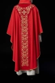 Czerwony ornat liturgiczny zdobiony haftem na aksamicie - KOR/169/02 - HAF KOR/169/02 - Dewocjonalia P.H. Jakóbczak - Katolicki sklep liturgiczny i hurtownia
