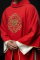 Czerwony ornat z haftem IHS i PAX - KOR/119/02/01 - HAF KOR/119/02/01 - Dewocjonalia P.H. Jakóbczak - Katolicki sklep liturgiczny i hurtownia
