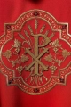 Czerwony ornat z haftem IHS i PAX - KOR/119/02/01 - HAF KOR/119/02/01 - Dewocjonalia P.H. Jakóbczak - Katolicki sklep liturgiczny i hurtownia