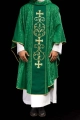 Zielony ornat liturgiczny ozdobiony haftowanym pasem - KOR/148/01/81 - HAF KOR/148/01/81 - Dewocjonalia P.H. Jakóbczak - Katolicki sklep liturgiczny i hurtownia