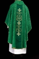 Zielony ornat liturgiczny ozdobiony haftowanym pasem - KOR/148/01/81 - HAF KOR/148/01/81 - Dewocjonalia P.H. Jakóbczak - Katolicki sklep liturgiczny i hurtownia