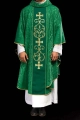 Zielony ornat liturgiczny ozdobiony haftowanym pasem - KOR/148/01/81 - HAF KOR/148/01/81 - Dewocjonalia P.H. Jakóbczak - Katolicki sklep liturgiczny i hurtownia