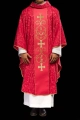 Czerwony ornat liturgiczny ozdobiony haftowanym pasem - KOR/148/02/81 - HAF KOR/148/02/81 - Dewocjonalia P.H. Jakóbczak - Katolicki sklep liturgiczny i hurtownia