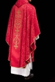 Czerwony ornat liturgiczny ozdobiony haftowanym pasem - KOR/148/02/81 - HAF KOR/148/02/81 - Dewocjonalia P.H. Jakóbczak - Katolicki sklep liturgiczny i hurtownia