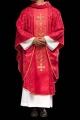 Czerwony ornat liturgiczny ozdobiony haftowanym pasem - KOR/148/02/81 - HAF KOR/148/02/81 - Dewocjonalia P.H. Jakóbczak - Katolicki sklep liturgiczny i hurtownia