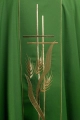 Zielony ornat haftowany motywami krzyża i kłosa - KOR/114/01/01 - HAF KOR/114/01/01 - Dewocjonalia P.H. Jakóbczak - Katolicki sklep liturgiczny i hurtownia