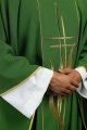 Zielony ornat haftowany motywami krzyża i kłosa - KOR/114/01/01 - HAF KOR/114/01/01 - Dewocjonalia P.H. Jakóbczak - Katolicki sklep liturgiczny i hurtownia