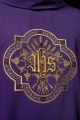 Fioletowy ornat z haftem IHS i PAX - KOR/119/03/01 - HAF KOR/119/03/01 - Dewocjonalia P.H. Jakóbczak - Katolicki sklep liturgiczny i hurtownia