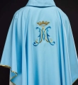 Niebieski ornat haftowany motywem maryjnym - KOR/090/06/12 - HAF KOR/090/06/12 - Dewocjonalia P.H. Jakóbczak - Katolicki sklep liturgiczny i hurtownia