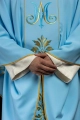 Ornat niebieski haftowany z motywem maryjnym - KOR/061/06/01 - HAF KOR/061/06/01 - Dewocjonalia P.H. Jakóbczak - Katolicki sklep liturgiczny i hurtownia