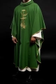Zielony ornat z haftem złotego krzyża - KOR/026/01/12 - HAF KOR/026/01/12 - Dewocjonalia P.H. Jakóbczak - Katolicki sklep liturgiczny i hurtownia