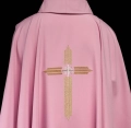 Różowy ornat ze złotym haftem IHS - KOR/017/08/12 - HAF KOR/017/08/12 - Dewocjonalia P.H. Jakóbczak - Katolicki sklep liturgiczny i hurtownia