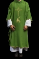 Zielony ornat liturgiczny haftowany motywem IHS - KOR/003/01/12 - HAF KOR/003/01/12 - Dewocjonalia P.H. Jakóbczak - Katolicki sklep liturgiczny i hurtownia