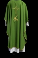 Zielony ornat liturgiczny haftowany motywem IHS - KOR/003/01/12 - HAF KOR/003/01/12 - Dewocjonalia P.H. Jakóbczak - Katolicki sklep liturgiczny i hurtownia