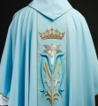 Ornat maryjny niebieski haftowany koroną - KOR/058/06/01 - HAF KOR/058/06/01 - Dewocjonalia P.H. Jakóbczak - Katolicki sklep liturgiczny i hurtownia