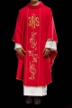 Czerwony ornat liturgiczny haftowany IHS - KOR/031/02/01 - HAF KOR/031/02/01 - Dewocjonalia P.H. Jakóbczak - Katolicki sklep liturgiczny i hurtownia