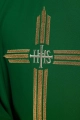 Zielony ornat z haftowanym krzyżem IHS - KOR/017/01/12 - HAF KOR/017/01/12 - Dewocjonalia P.H. Jakóbczak - Katolicki sklep liturgiczny i hurtownia