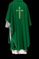 Zielony ornat z haftowanym krzyżem IHS - KOR/017/01/12 - HAF KOR/017/01/12 - Dewocjonalia P.H. Jakóbczak - Katolicki sklep liturgiczny i hurtownia