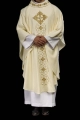 Ornat liturgiczny ecru bogato haftowany sznurkiem ozdobionym kamieniami - LE/7018/05 - HAF LE/7018/05 - Dewocjonalia P.H. Jakóbczak - Katolicki sklep liturgiczny i hurtownia