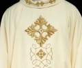 Ornat liturgiczny ecru bogato haftowany sznurkiem ozdobionym kamieniami - LE/7018/05 - HAF LE/7018/05 - Dewocjonalia P.H. Jakóbczak - Katolicki sklep liturgiczny i hurtownia