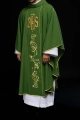 Ornat zielony z haftem IHS i szerokim pasem ozdobnym - KOR/031/01/01 - HAF KOR/031/01/01 - Dewocjonalia P.H. Jakóbczak - Katolicki sklep liturgiczny i hurtownia