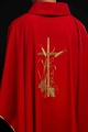 Czerwony ornat ze złotym haftem krzyża - KOR/026/02/12 - HAF KOR/026/02/12 - Dewocjonalia P.H. Jakóbczak - Katolicki sklep liturgiczny i hurtownia