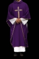 Fioletowy ornat z haftowanym krzyżem IHS - KOR/017/03/12 - HAF KOR/017/03/12 - Dewocjonalia P.H. Jakóbczak - Katolicki sklep liturgiczny i hurtownia