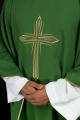 Zielony ornat z haftowanym krzyżem - KOR/037/01/12 - HAF KOR/037/01/12 - Dewocjonalia P.H. Jakóbczak - Katolicki sklep liturgiczny i hurtownia