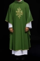 Zielony ornat ze złotym haftem IHS - KOR/032/01/12 - HAF KOR/032/01/12 - Dewocjonalia P.H. Jakóbczak - Katolicki sklep liturgiczny i hurtownia