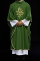 Zielony ornat ze złotym haftem IHS - KOR/032/01/12 - HAF KOR/032/01/12 - Dewocjonalia P.H. Jakóbczak - Katolicki sklep liturgiczny i hurtownia