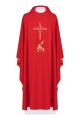 Czerwony ornat liturgiczny haftowany motywem IHS - KOR/003/02/12 - HAF KOR/003/02/12 - Dewocjonalia P.H. Jakóbczak - Katolicki sklep liturgiczny i hurtownia